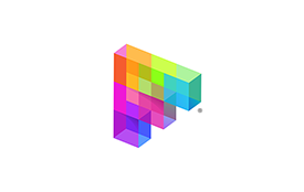 Letter F 3D pixels Logo - LOGOS design by 7gone