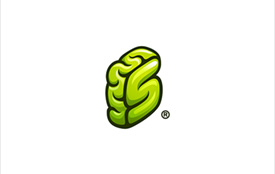 S letter made of Brain Logo - LOGOS design by 7gone